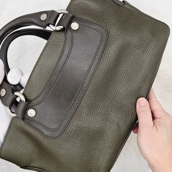 Cรฉline Boogie Olive Pebbled leather Handbag - Picture 10 of 17